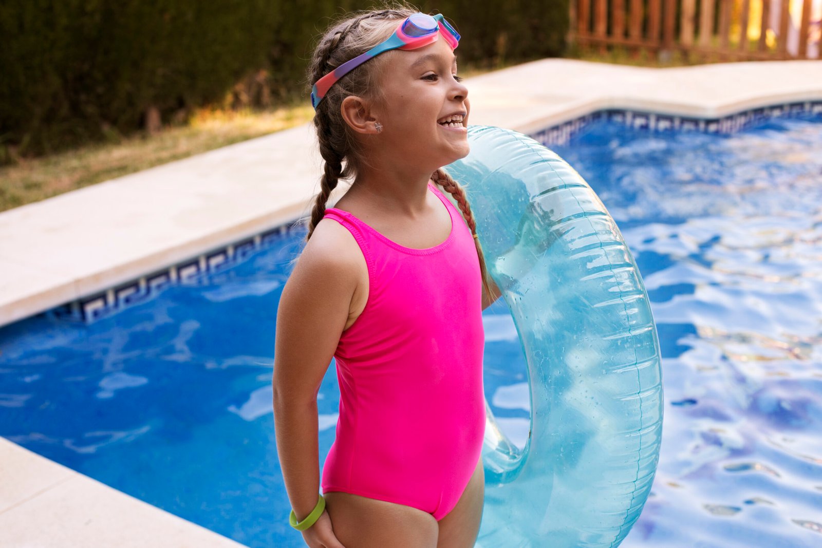 child having fun with floater pool scaled